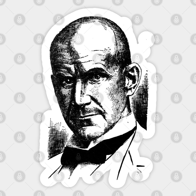 Eugene V. Debs Silhouette - Democratic Socialist, Leftist, Socialism Sticker by SpaceDogLaika